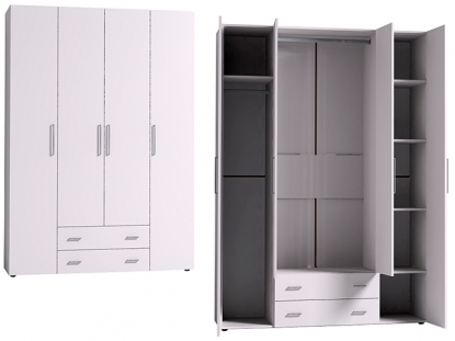 555 Шкаф для одежды и белья стандарт МОНАКО (белый)